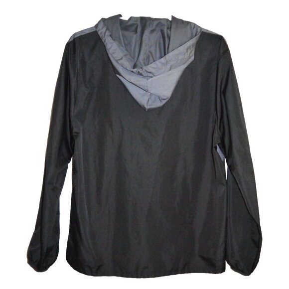 Pink VICTORIA'S SECRET black & gray thin lightweight pullover hoodie Women's M/L - Picture 3 of 4